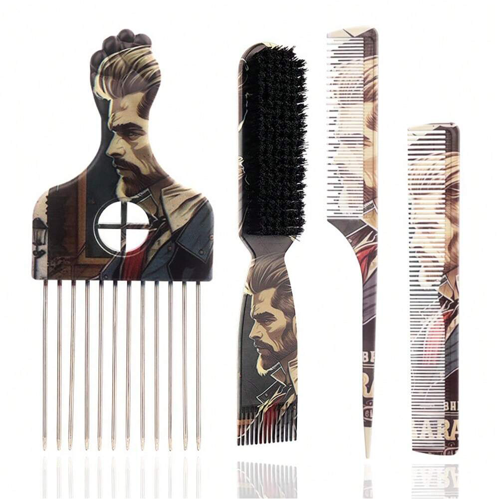 Shaving Brush Set - 4-częściowy zestaw do stylizacji włosów w