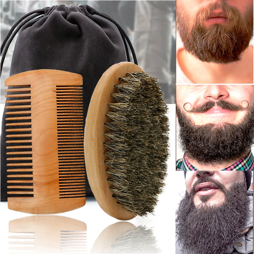 Shaving Brush Set - Miękkie włosie dzika drewniana szczotka do