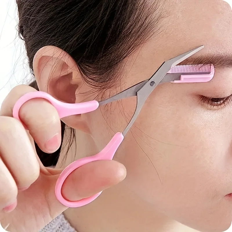 Men'S Grooming Eyebrow Shape - Nożyczki do brwi z grzebieniem, damskie,