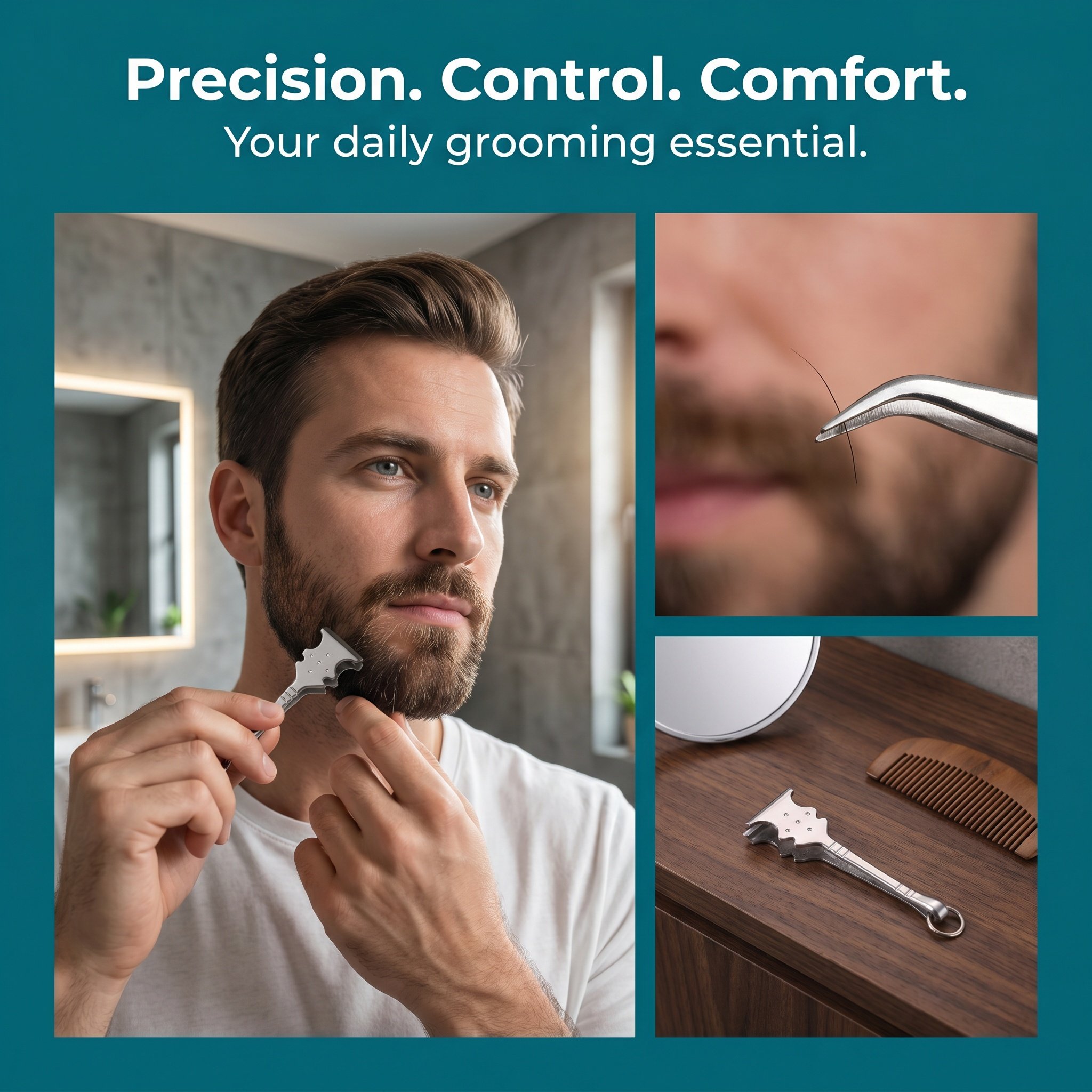 Pęseta do brody ze stali nierd – Men'S Grooming Eyebrow Shape recenzja i cena